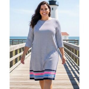 Lilly Pulitzer Womens Noelle Stripes Dress Sz XL Resort Wear Coastal Preppy Chic